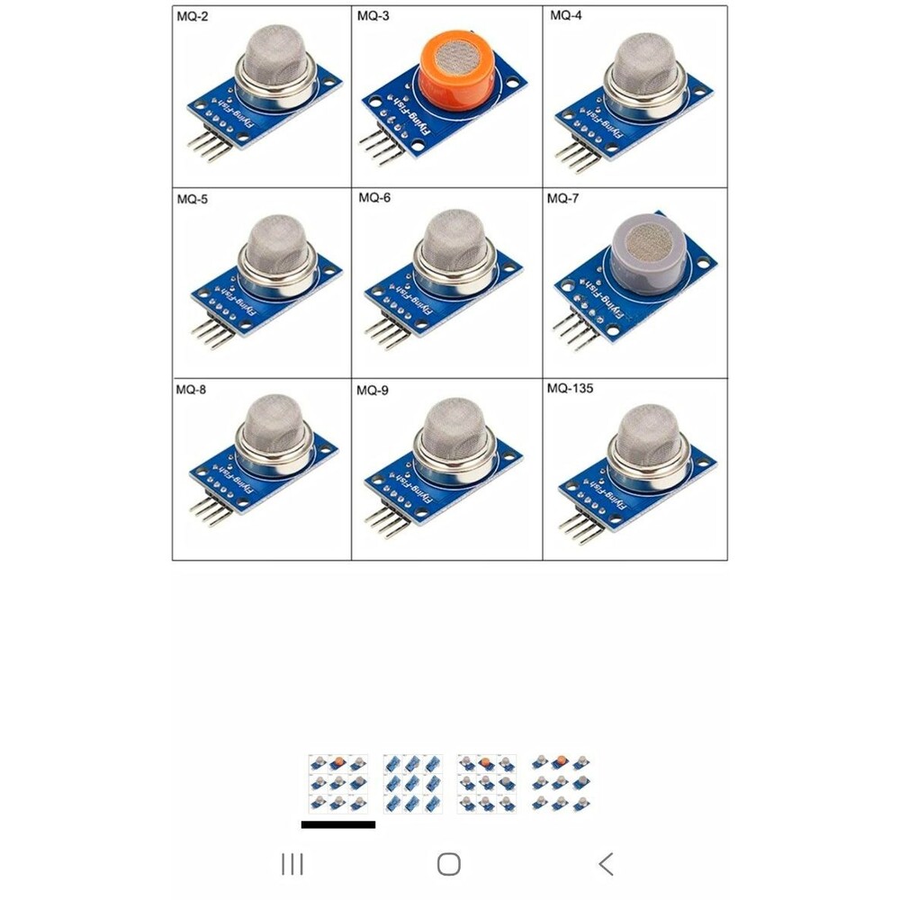 MQ Gas Sensor Module Suite Kit 9PCS Set MQ-2/3/4/5/6/7/8/9/135 Analog DC
